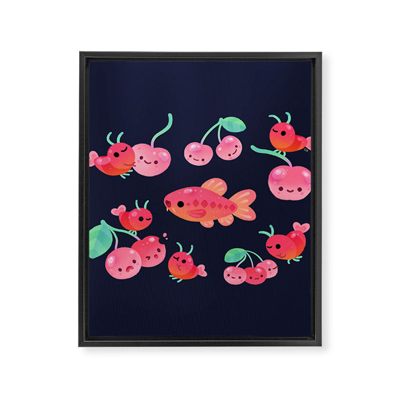 Cherry shrimp and Cherry barb Framed Canvas Print Gallery Image 6