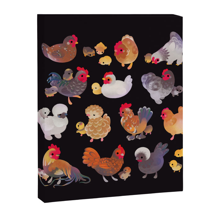 Chicken and Chick - dark Canvas Print Gallery Image 1