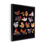 Chicken and Chick - dark Framed Canvas Print Gallery Image 2