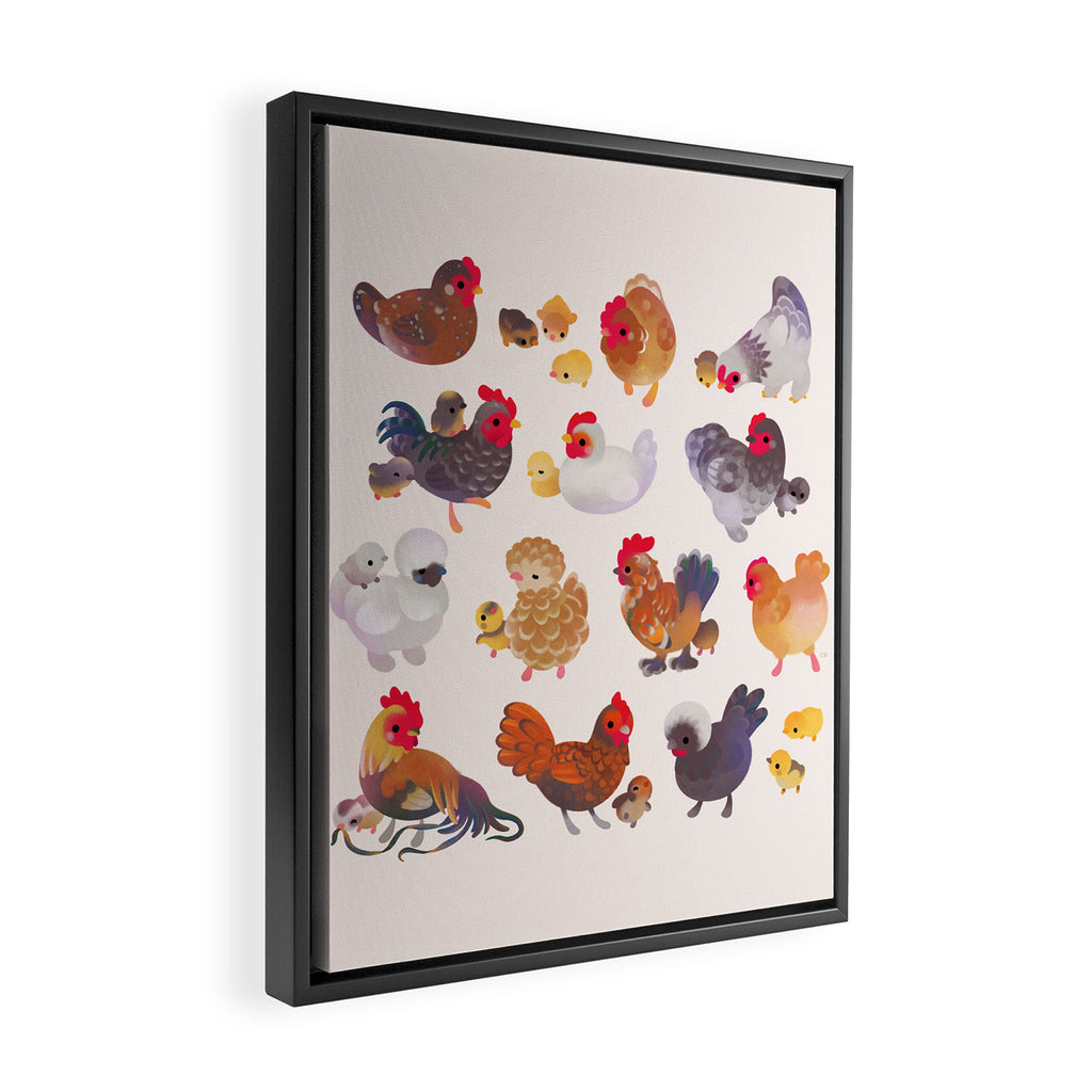 Chicken and Chick Framed Canvas Print Gallery Image 2