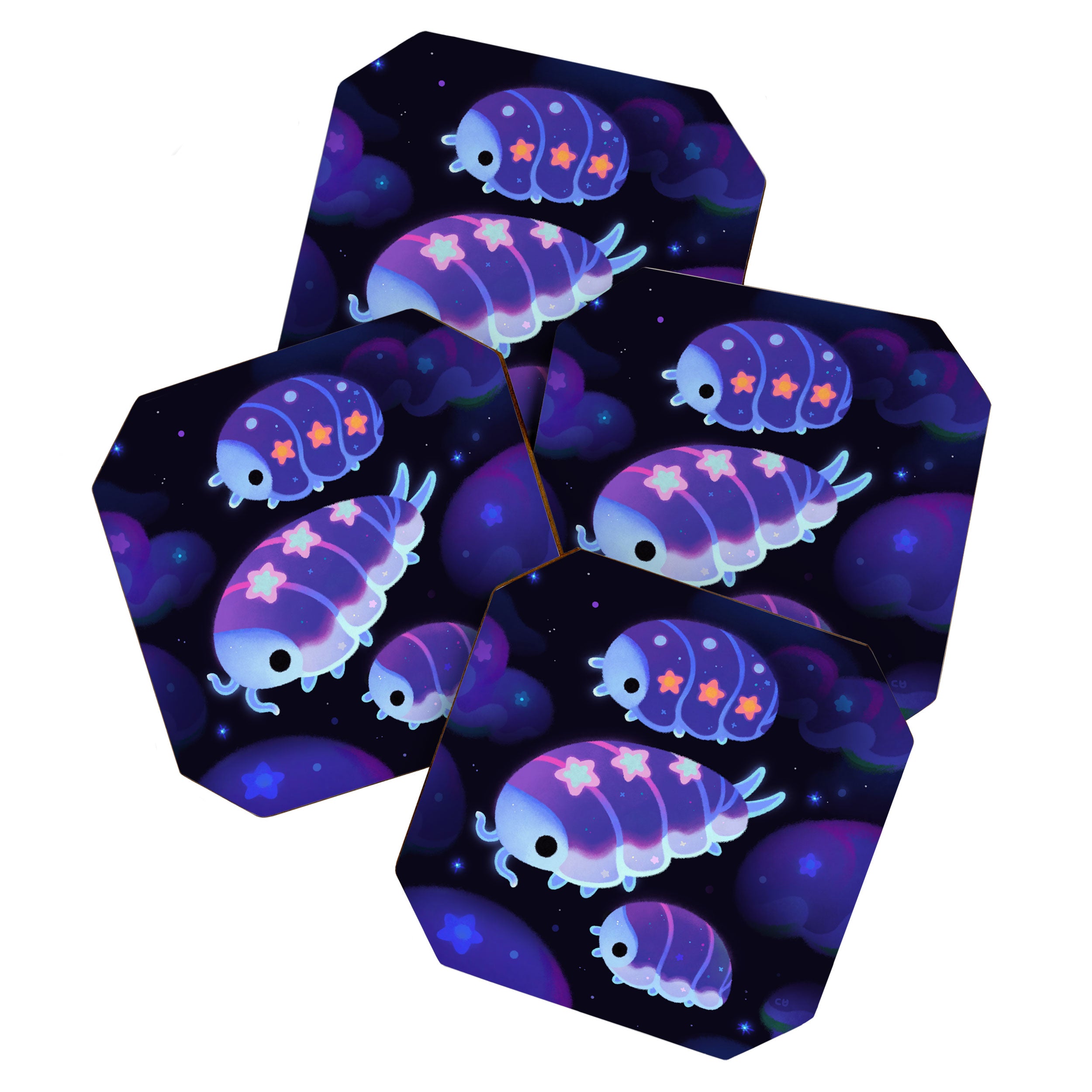 Cloud isopod - Starry night Coaster Gallery Image 1