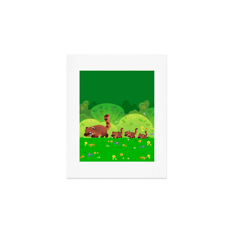 Coati family Art Print Gallery Image 1