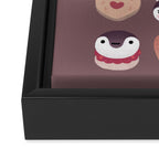 Cookie & cream & penguin - brown  pattern Framed Canvas Print Gallery Image 3