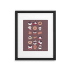 Cookie & cream & penguin - brown  pattern Framed Art Print Gallery Image 5