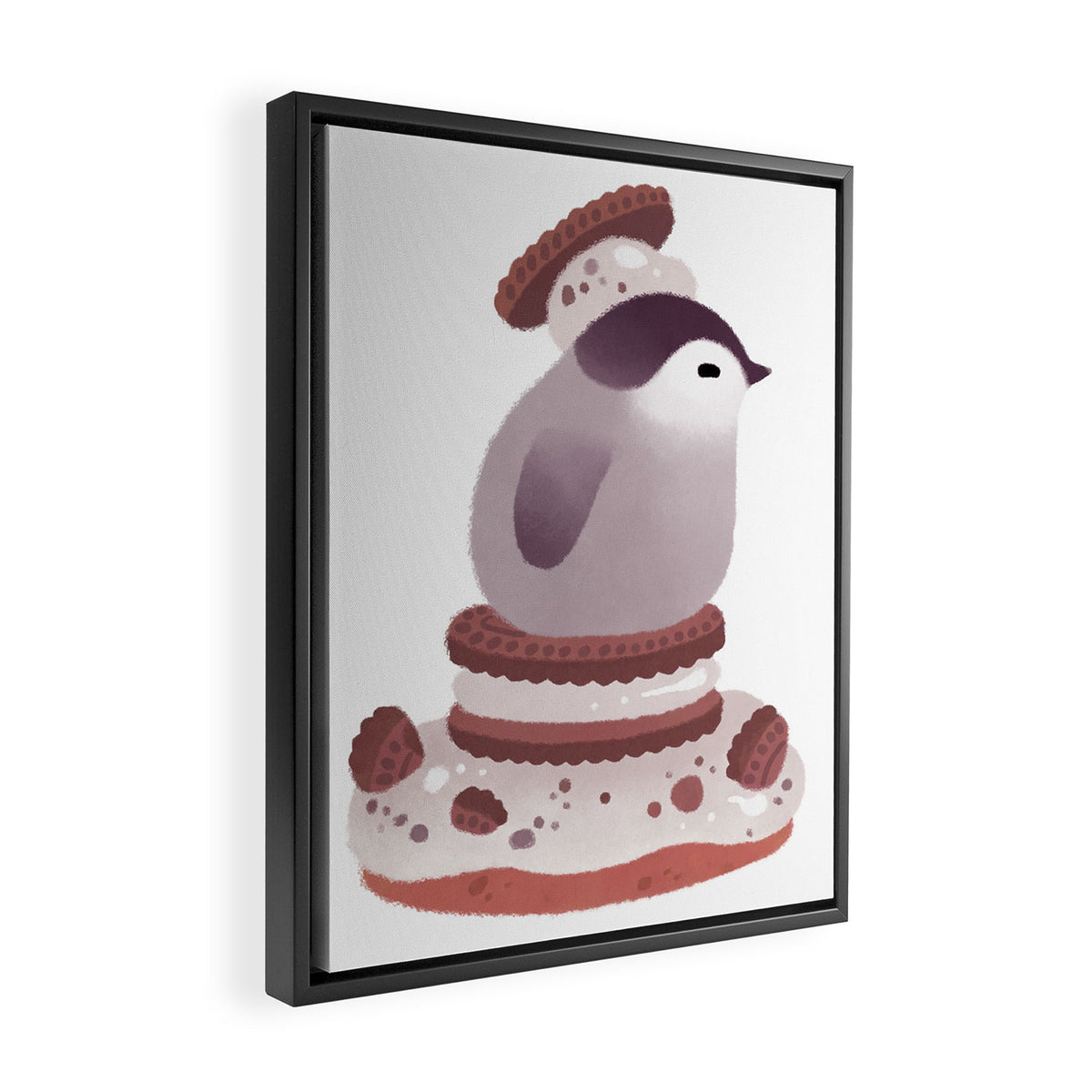 Cookie & cream & penguin Framed Canvas Print Gallery Image 2