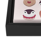 Cookie & cream & penguin - pink pattern Framed Canvas Print Gallery Image 3