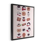 Cookie & cream & penguin - pink pattern Framed Canvas Print Gallery Image 2