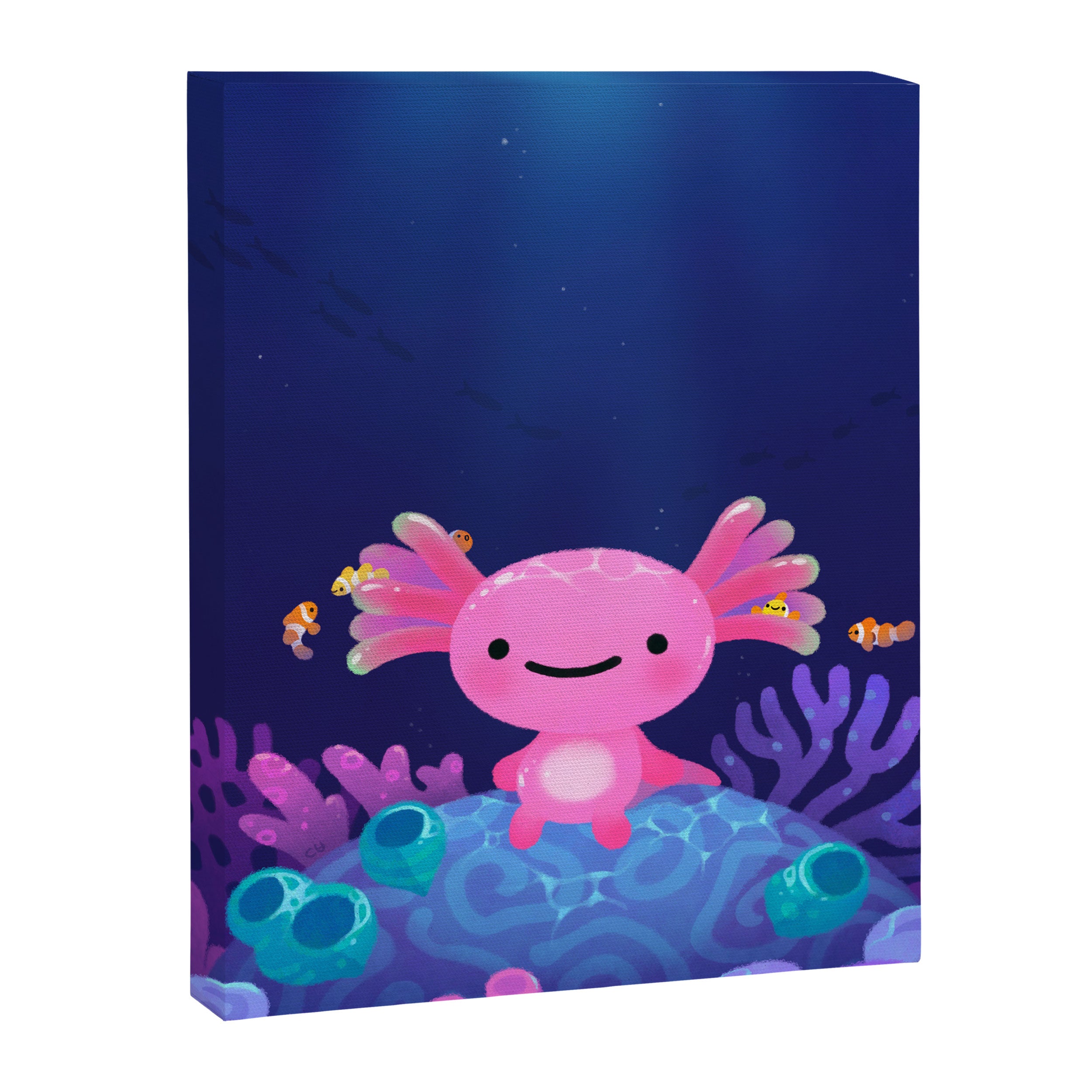 Coral axolotl Canvas Print Gallery Image 6