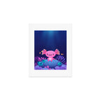Coral axolotl Art Print Gallery Image 1