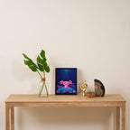 Coral axolotl Framed Canvas Print Gallery Image 4
