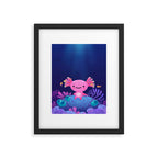 Coral axolotl Framed Art Print Gallery Image 5