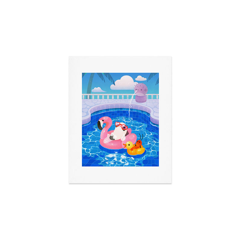 Cory cats in the swimming pool 2 Art Print Gallery Image 1