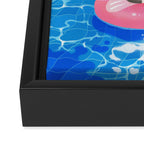 Cory cats in the swimming pool 2 Framed Canvas Print Gallery Image 3