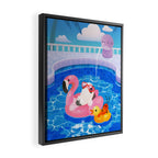 Cory cats in the swimming pool 2 Framed Canvas Print Gallery Image 2