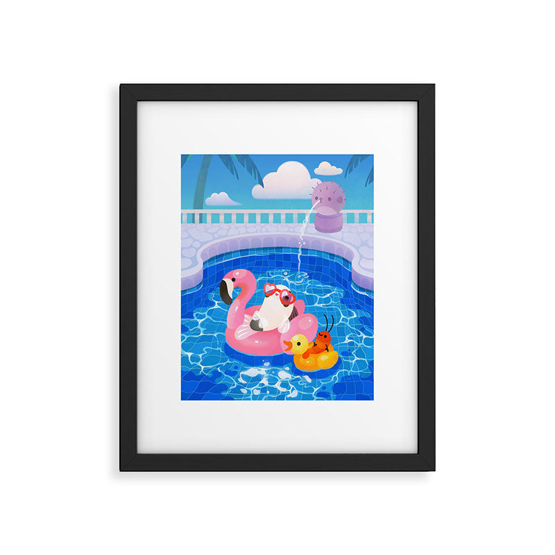 Cory cats in the swimming pool 2 Framed Art Print Gallery Image 5
