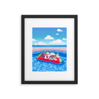 Cory cats in the swimming pool Framed Art Print Gallery Image 6