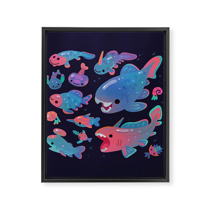Devonian baby - dark Framed Canvas Print Gallery Image 1