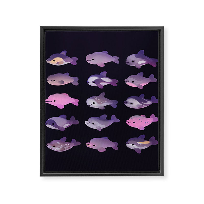Dolphin Day - dark Framed Canvas Print Gallery Image 8