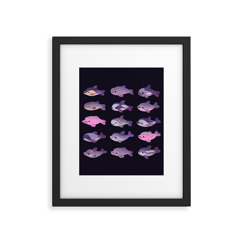 Dolphin Day - dark Framed Art Print Gallery Image 6