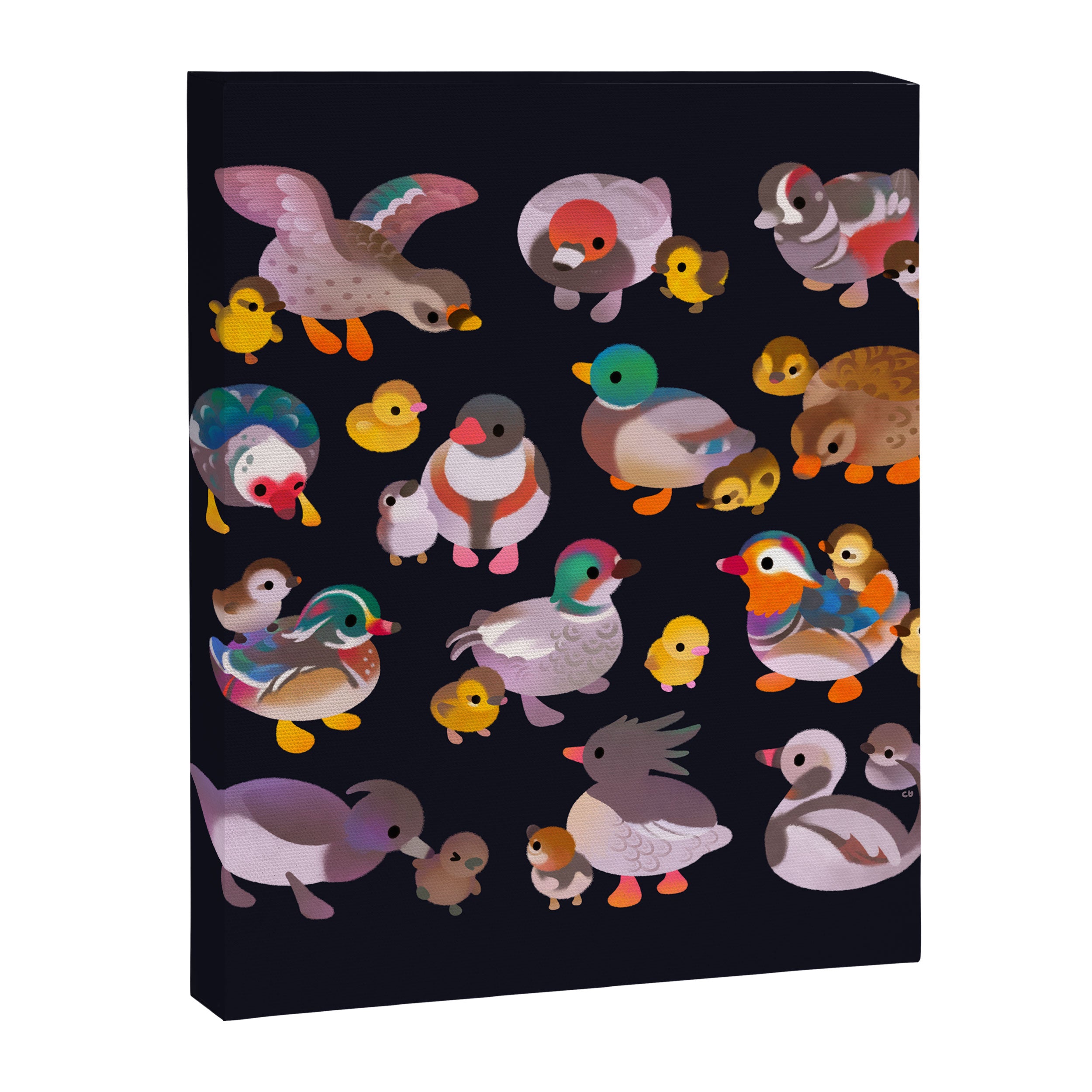Duck and Duckling - dark Canvas Print Gallery Image 6