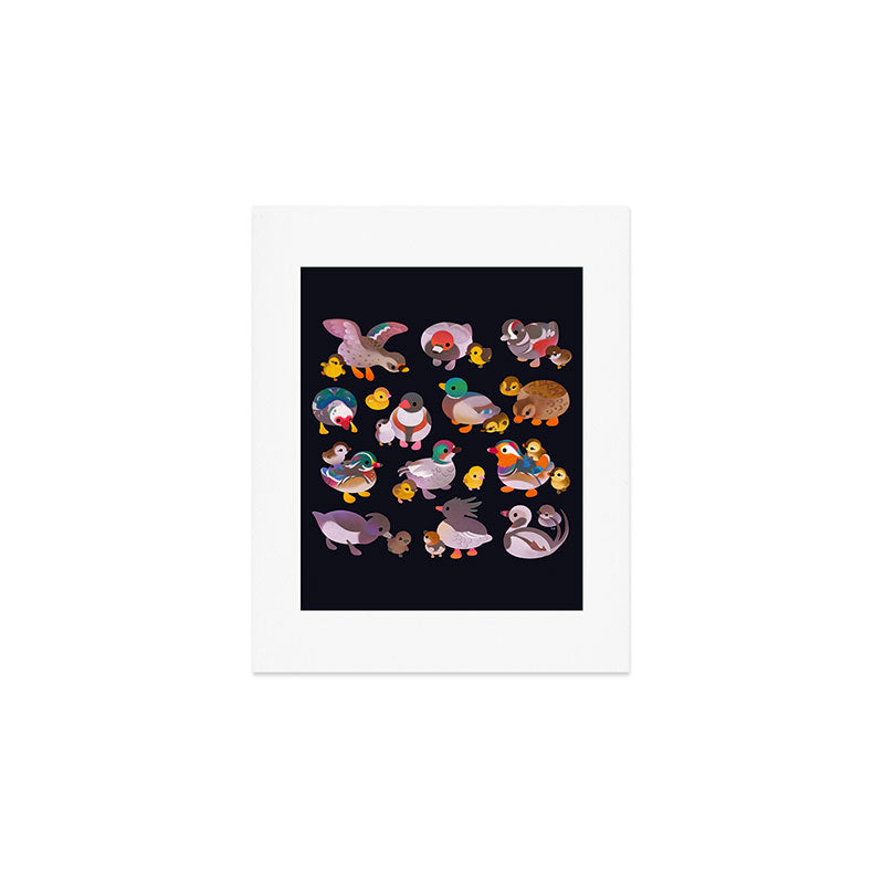 Duck and Duckling - dark Art Print Gallery Image 1