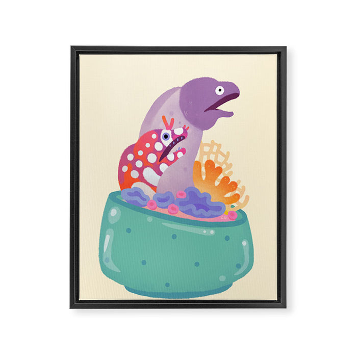 Eel flower pot Framed Canvas Print Gallery Image 1