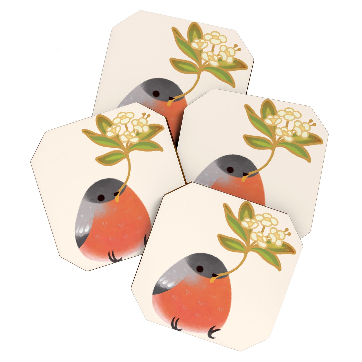 Eurasian bullfinch 2 Coaster Gallery Image 1