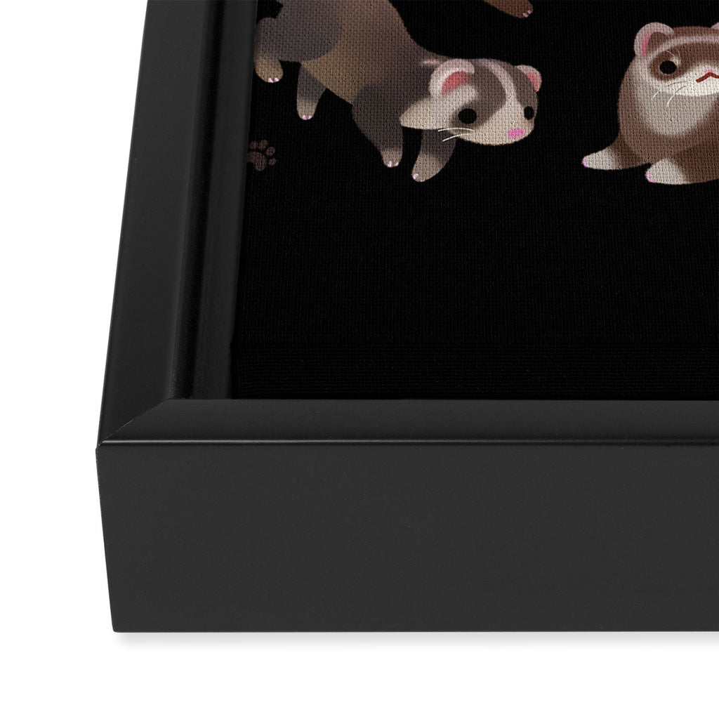 Ferret - dark Framed Canvas Print Gallery Image 3