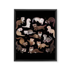 Ferret - dark Framed Canvas Print Gallery Image 8