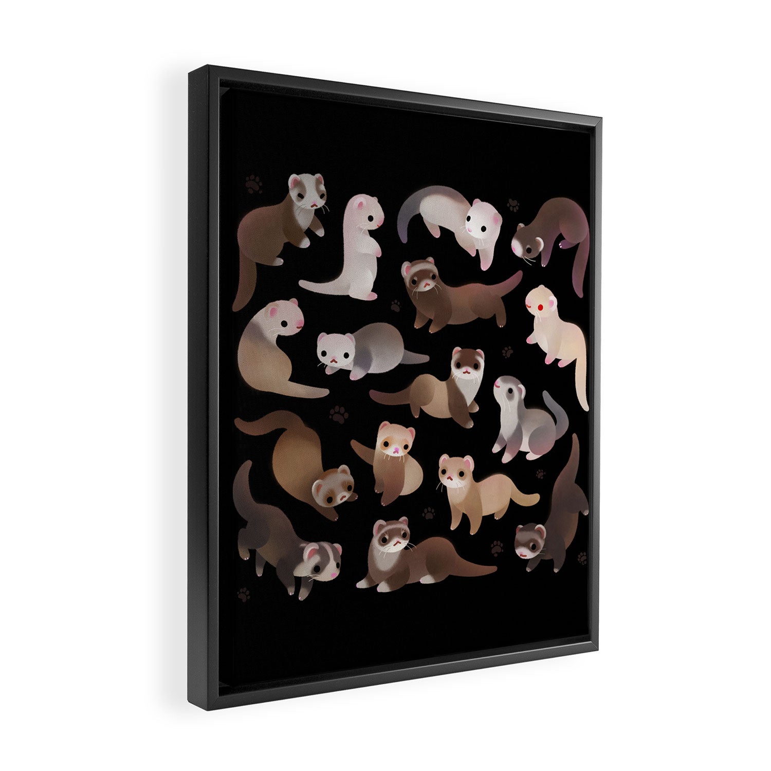 Ferret - dark Framed Canvas Print Gallery Image 2