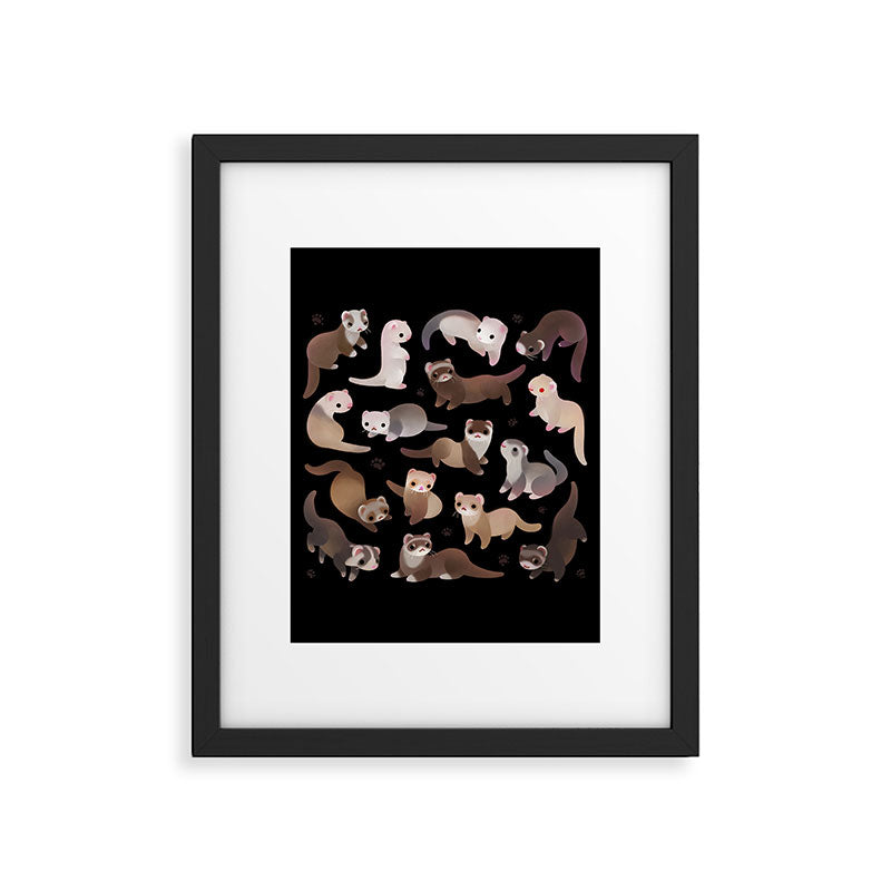 Ferret - dark Framed Art Print Gallery Image 6