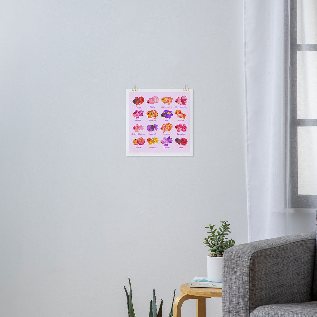Flower goldfish - bright Art Print Gallery Image 3
