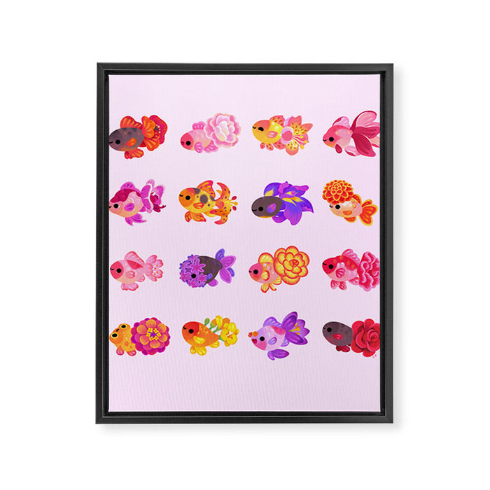 Flower goldfish - bright Framed Canvas Print Gallery Image 1