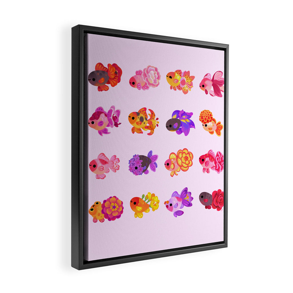 Flower goldfish - bright Framed Canvas Print Gallery Image 2