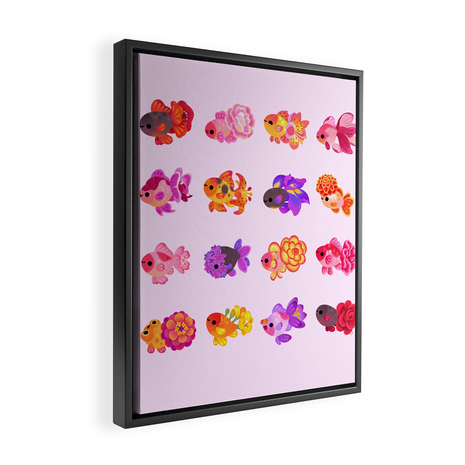 Flower goldfish - bright Framed Canvas Print Gallery Image 2