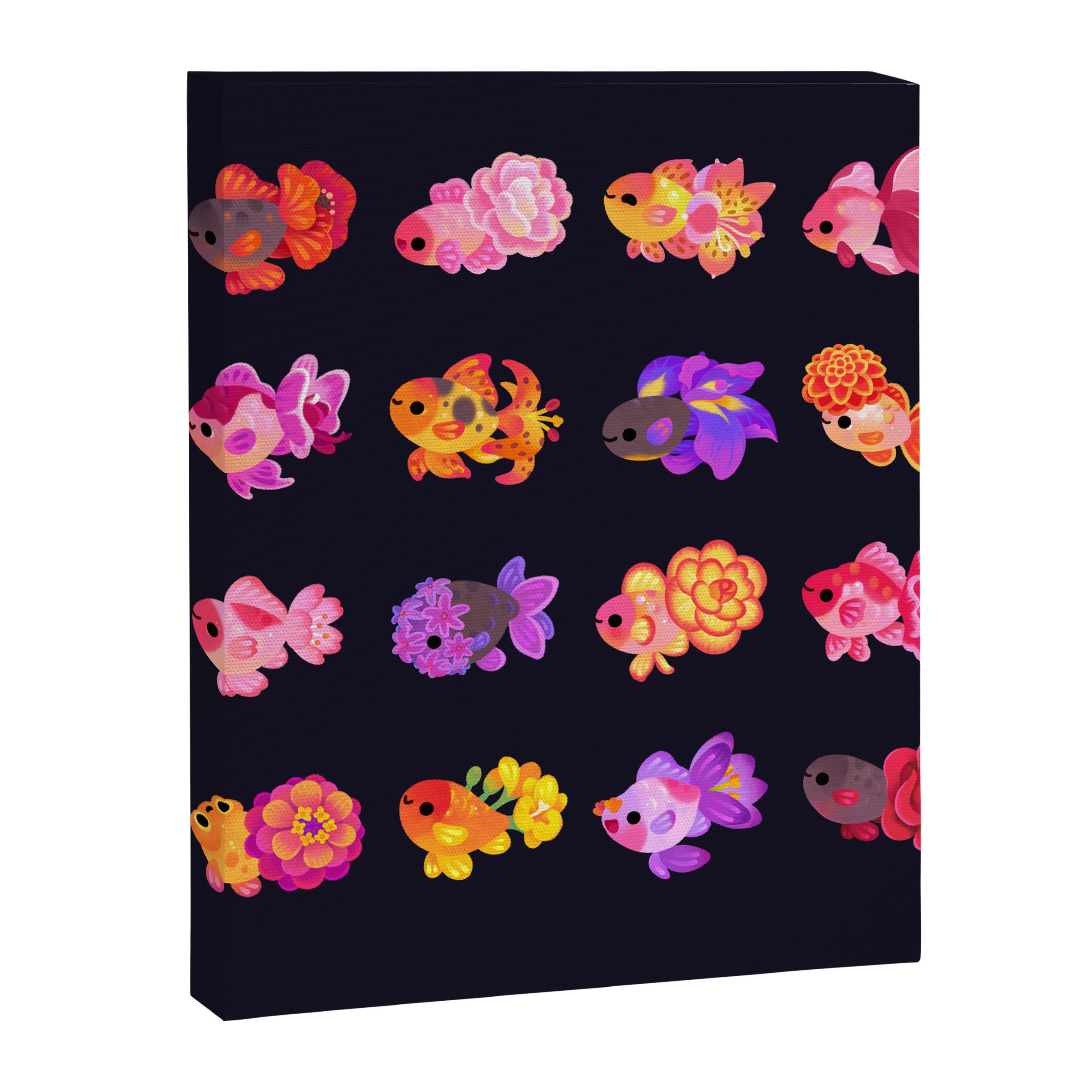 Flower goldfish - dark Canvas Print Gallery Image 8