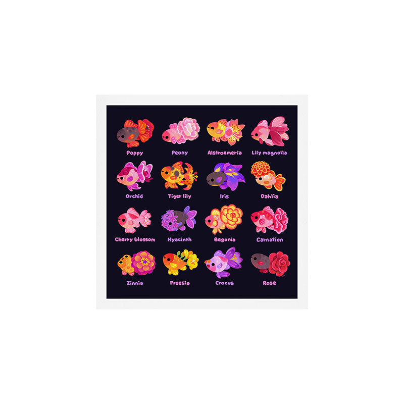 Flower goldfish - dark Art Print Gallery Image 1