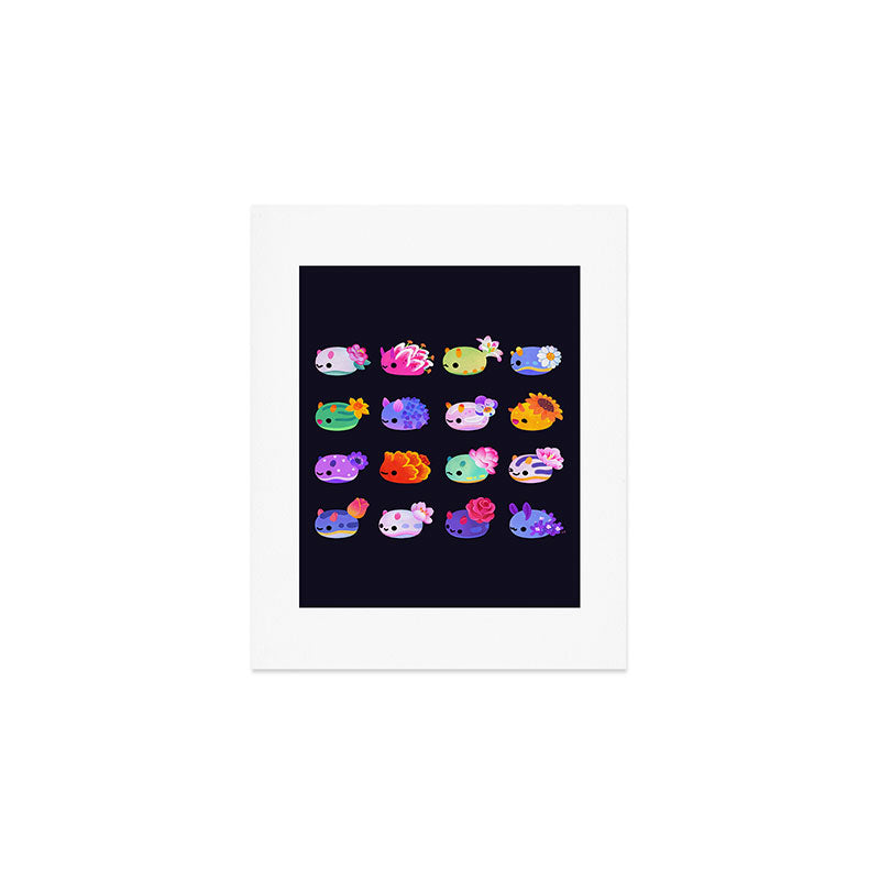 Flower sea slug - dark Art Print Gallery Image 1