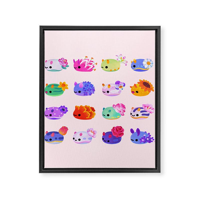 Flower sea slug - pastel Framed Canvas Print Gallery Image 8