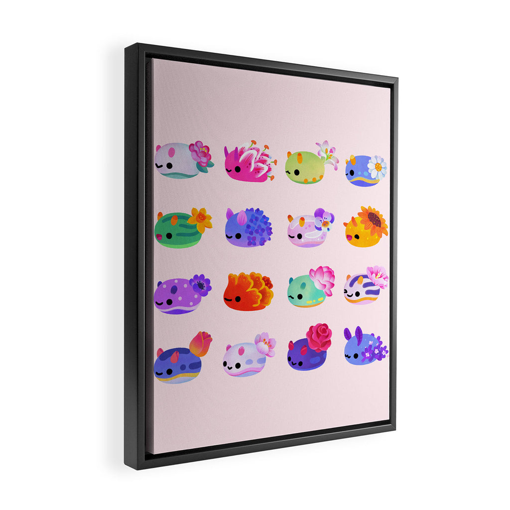 Flower sea slug - pastel Framed Canvas Print Gallery Image 2