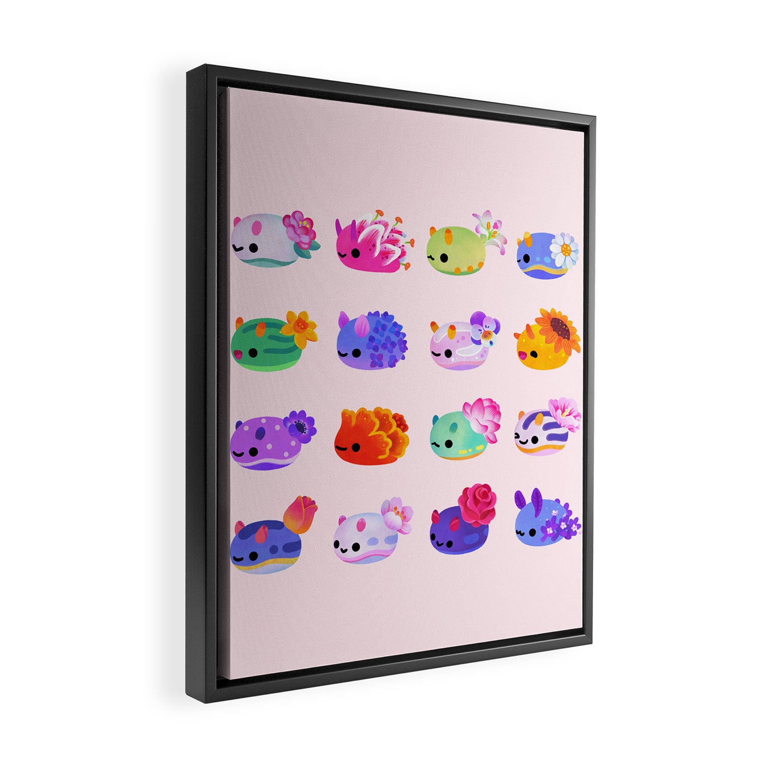 Flower sea slug - pastel Framed Canvas Print Gallery Image 2