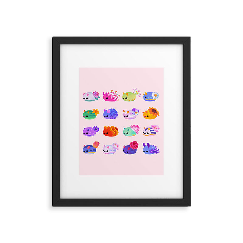 Flower sea slug - pastel Framed Art Print Gallery Image 6