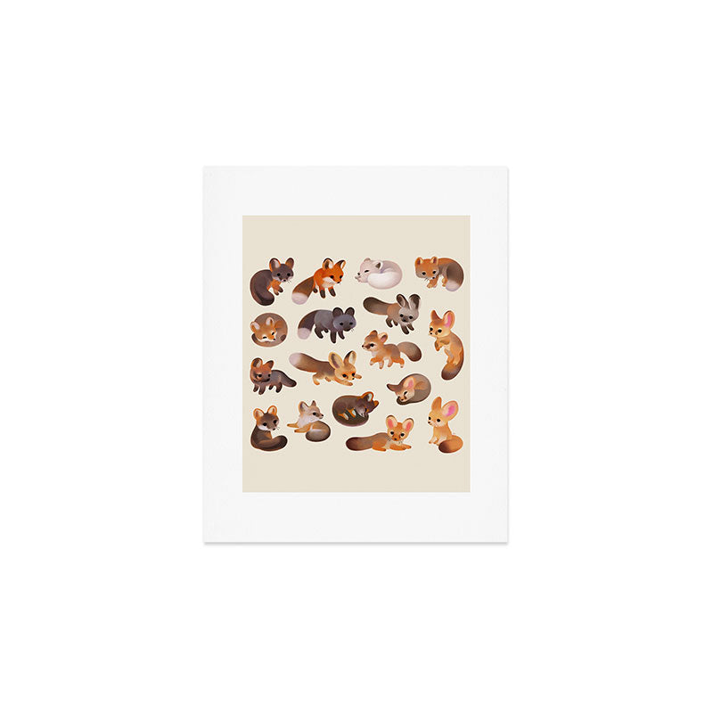 Foxes - beige Art Print Gallery Image 1