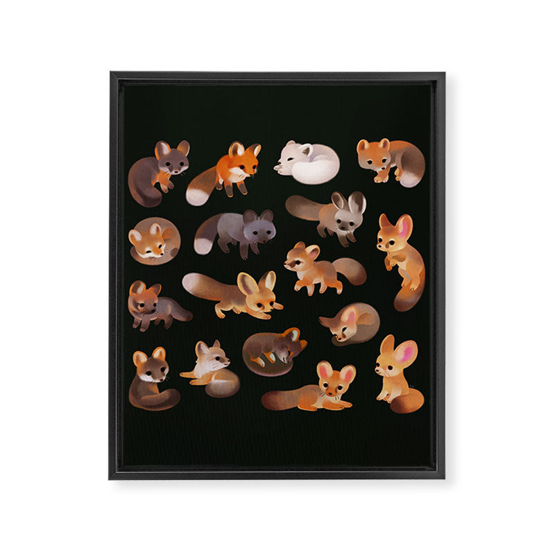 Foxes - dark Framed Canvas Print Gallery Image 8