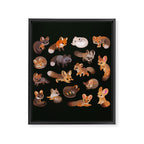 Foxes - dark Framed Canvas Print Gallery Image 8