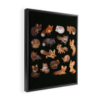 Foxes - dark Framed Canvas Print Gallery Image 2