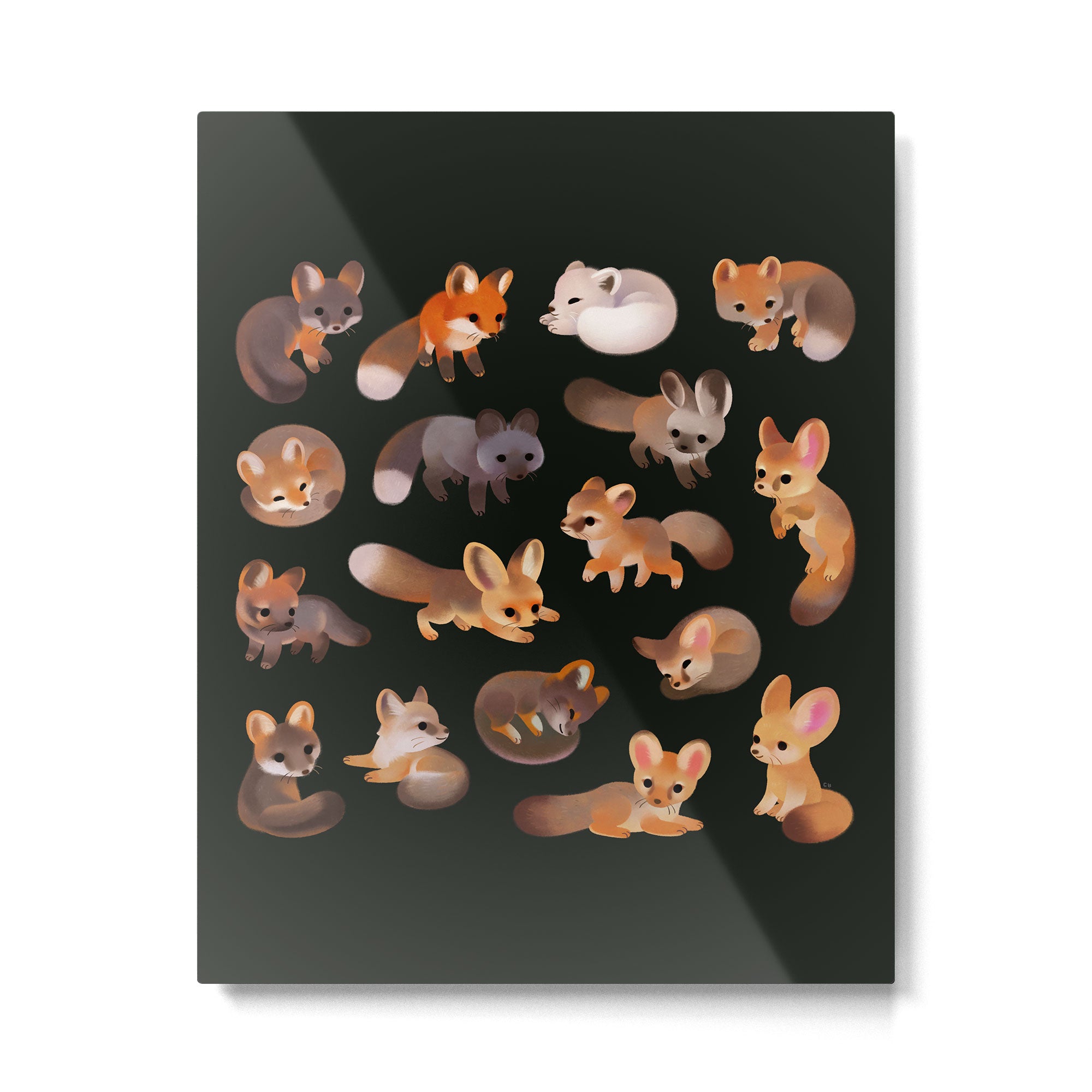 Foxes - dark Metal Print Gallery Image 6