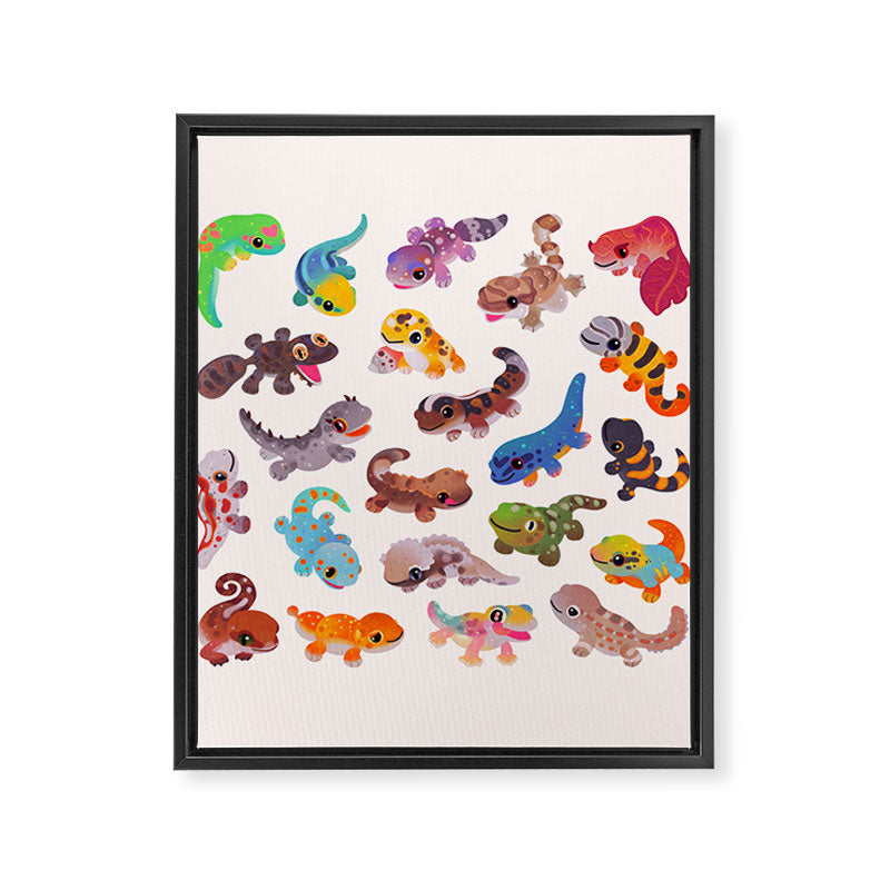 Gecko - bright Framed Canvas Print Gallery Image 6