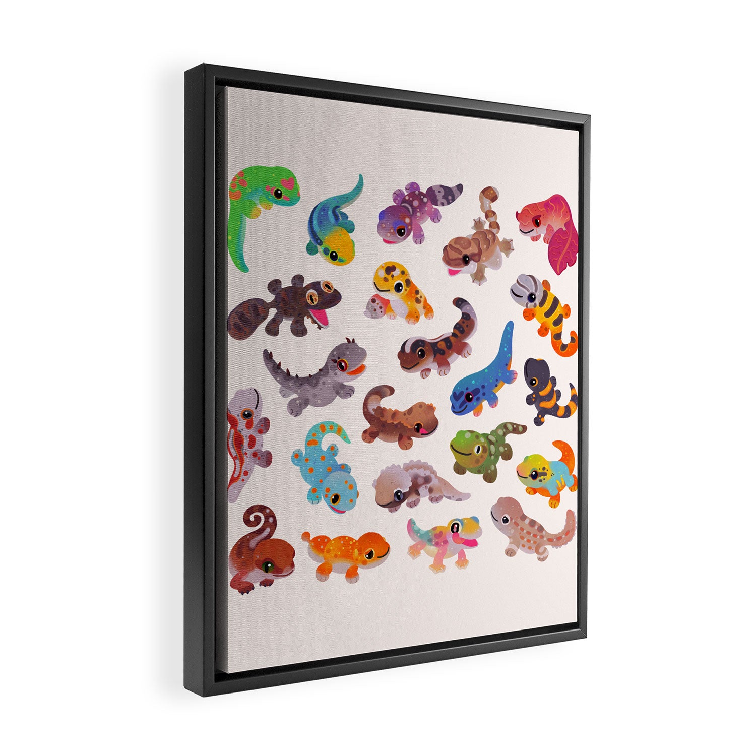 Gecko - bright Framed Canvas Print Gallery Image 2