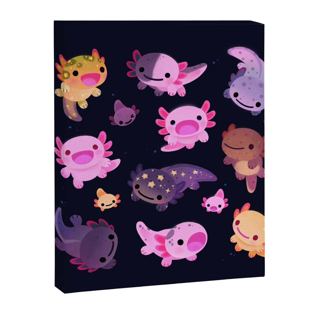 Happy axolotl - dark Canvas Print Gallery Image 8